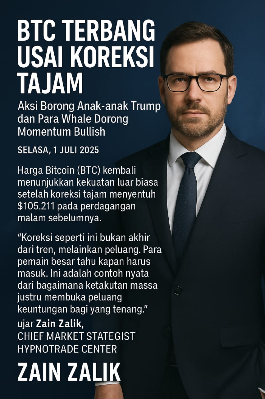 BTC Terbang Usai Koreksi Tajam: Aksi Borong Anak-anak Trump dan Para Whale Dorong Momentum Bullish