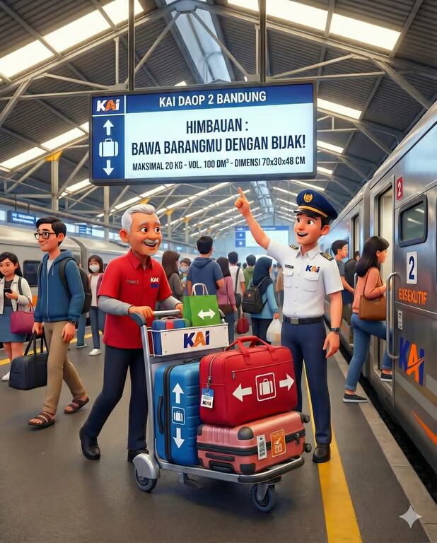 Jelang Kepadatan Penumpang pada Angkutan Nataru 2025/2026, KAI Daop 2 Bandung Himbau Pelanggan Bawa Barang Secukupnya